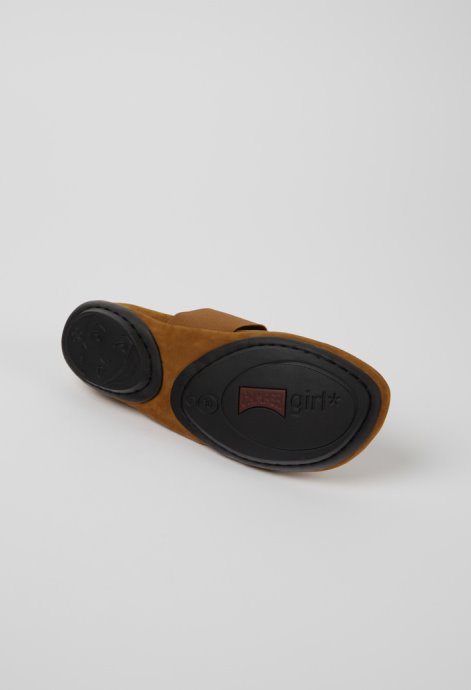 Right Brown Nubuck Ballerina Flats For Women Exclusive Camper