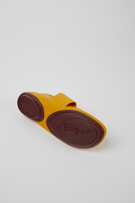 Right Yellow Leather Ballerina Flats For Women Exclusive Camper