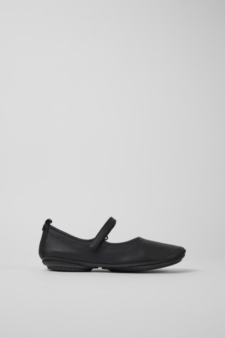 Right Black Leather Ballerina Flats For Women Exclusive Camper