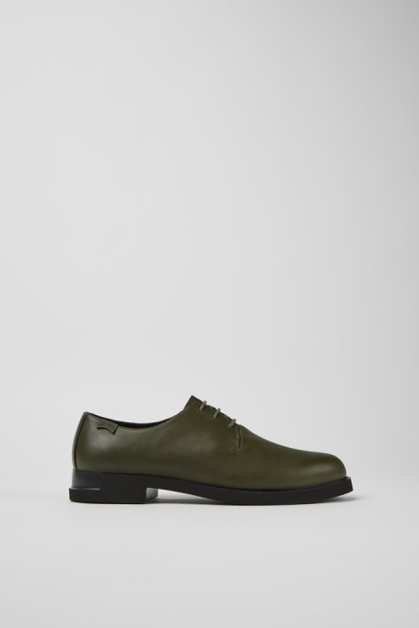 Iman Dark Green Leather Shoes For Women Exclusive Camper