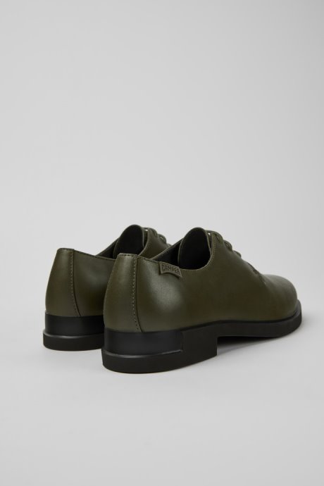 Iman Dark Green Leather Shoes For Women Exclusive Camper