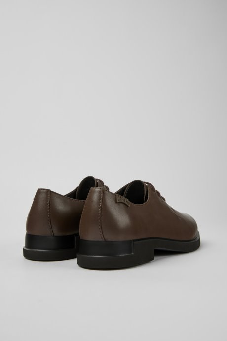 Camper Design Iman Dark Brown Leather Shoes For Women