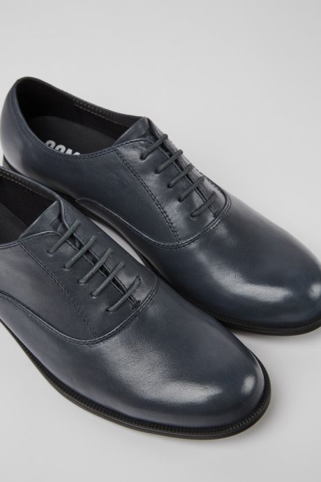 Camper Design Mil Black Leather Lace-Up Shoes For Women