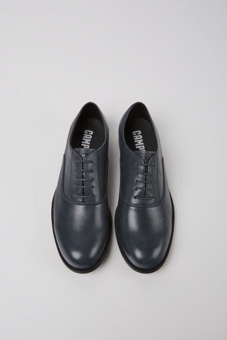 Camper Design Mil Black Leather Lace-Up Shoes For Women