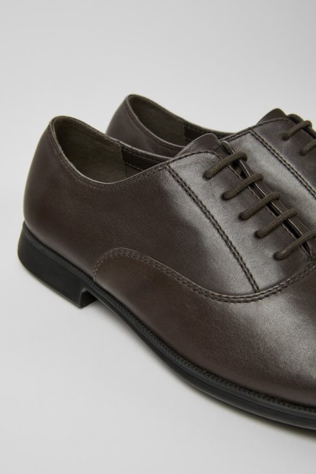Mil Brown Leather Shoes For Women Exclusive Camper