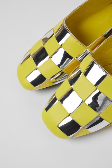 Camper Casi Myra Yellow And Silver Shoes For Women New Arrivals