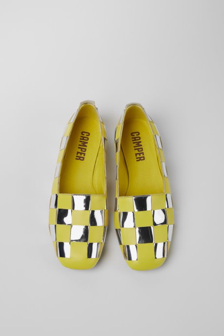Camper Casi Myra Yellow And Silver Shoes For Women New Arrivals