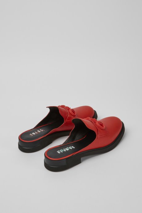 Design Twins Semiopen Red Leather Shoes Camper
