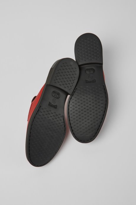 Design Twins Semiopen Red Leather Shoes Camper