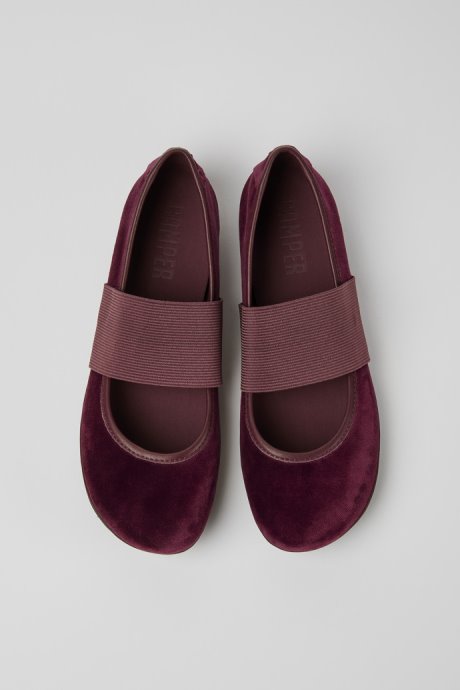 Design Right Burgundy Ballerina Shoes Camper