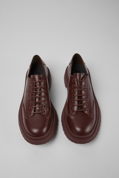 Walden Burgundy Leather Lace-Up Shoes Exclusive Camper