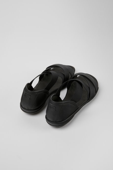 Camper Right Black Leather Sandals For Women New Arrivals