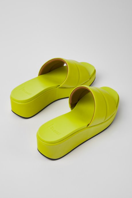 Camper Design Misia Green Leather Sandals For Women