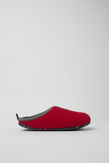 Twins Gray Red And Burgundy Wool Slippers For Women Exclusive Camper