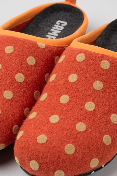 Design Wabi Orange And Brown Wool Women's Slippers Camper