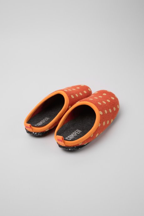 Design Wabi Orange And Brown Wool Women's Slippers Camper
