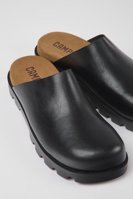 Brutus Sandal Black Leather Clogs For Men Exclusive Camper