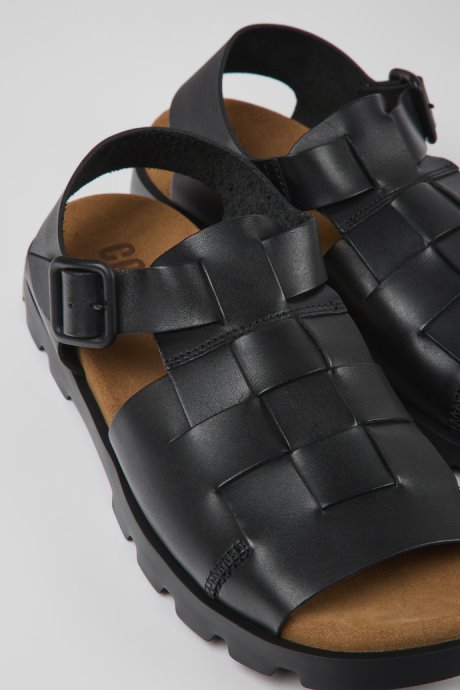 Camper Design Brutus Sandal Black Leather Sandals For Men