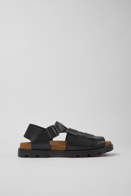 Camper Design Brutus Sandal Black Leather Sandals For Men