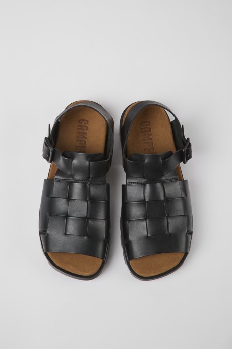 Camper Design Brutus Sandal Black Leather Sandals For Men