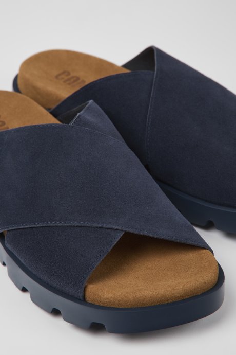 Design Brutus Sandal Navy Blue Nubuck Sandals For Men Camper