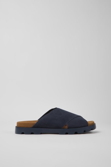 Design Brutus Sandal Navy Blue Nubuck Sandals For Men Camper