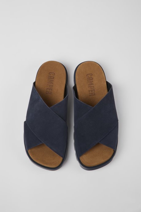 Design Brutus Sandal Navy Blue Nubuck Sandals For Men Camper