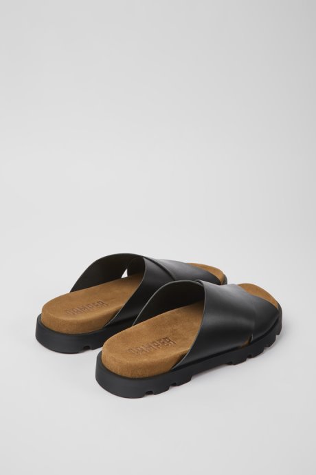Camper Brutus Sandal Black Leather Sandals For Men New Arrivals