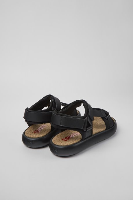 Camper Pelotas Flota Black Leather And Textile Sandals For Men New Arrivals