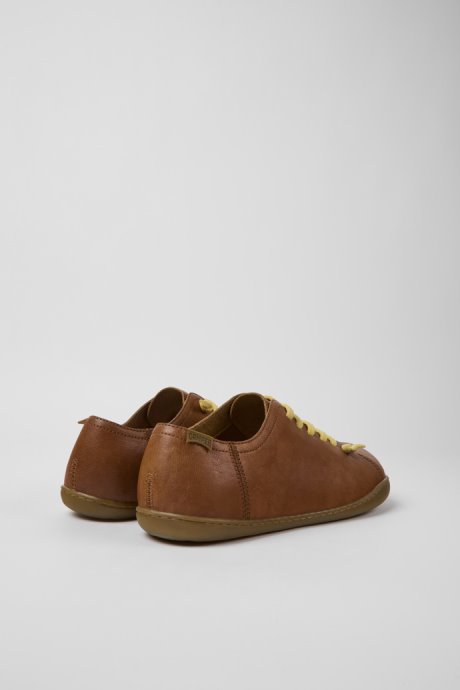 Camper Design Peu Brown Leather Shoes For Men