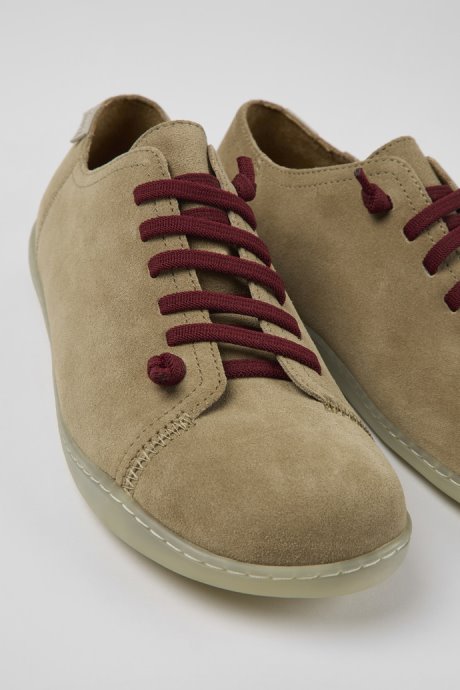 Camper Peu Beige Nubuck Shoes For Men New Arrivals