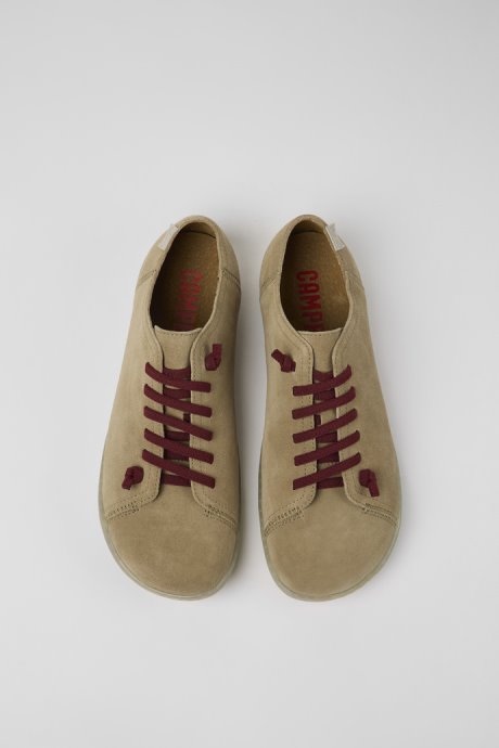 Camper Peu Beige Nubuck Shoes For Men New Arrivals
