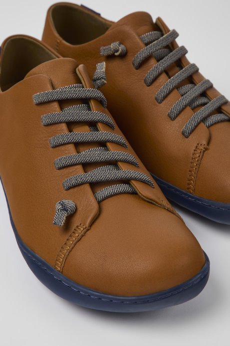 Camper Peu Brown Leather Shoes For Men New Arrivals