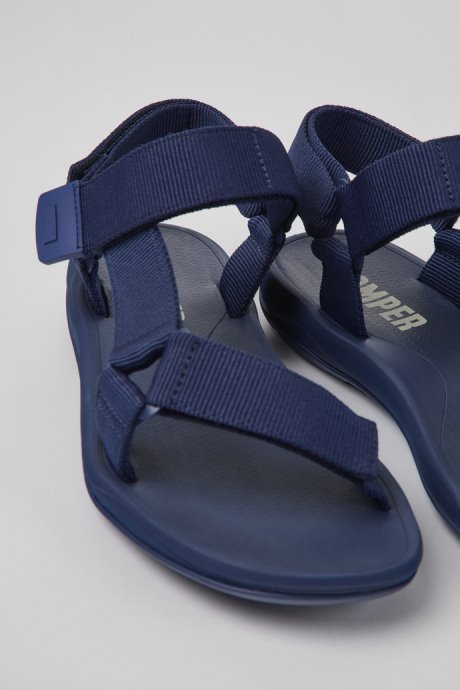 Camper Design Match Blue Textile Sandals For Men