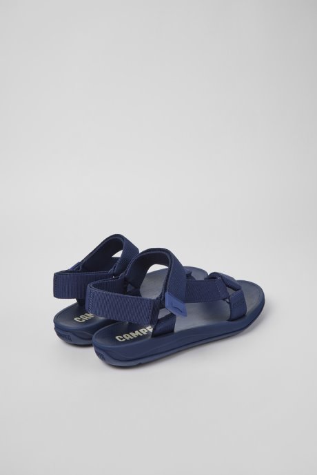 Camper Design Match Blue Textile Sandals For Men
