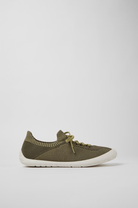 Exclusive Camper Path Green And Yellow Textile Sneakers For Men