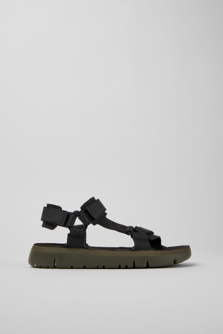 Camper Design Oruga Black Leather Sandals For Men