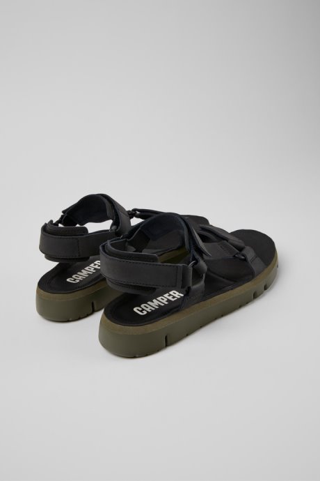 Camper Design Oruga Black Leather Sandals For Men