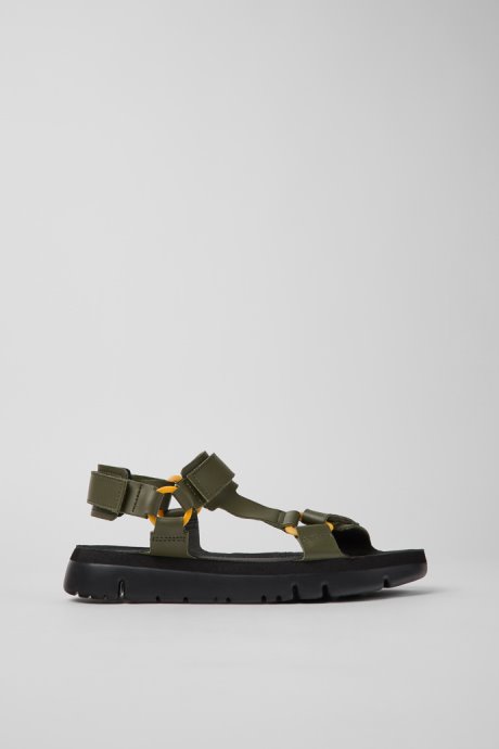 Oruga Green Leather Sandals For Men Camper New Arrivals