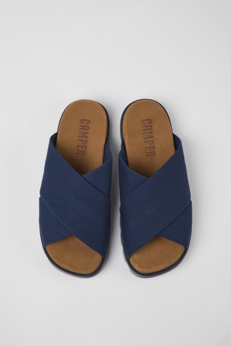 Design Brutus Sandal Blue Recycled Cotton Sandals For Men Camper