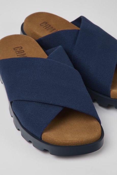 Design Brutus Sandal Blue Recycled Cotton Sandals For Men Camper