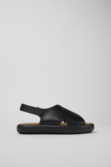 Pelotas Flota Black Leather Sandals For Men Exclusive Camper