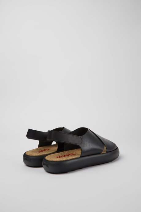 Pelotas Flota Black Leather Sandals For Men Exclusive Camper