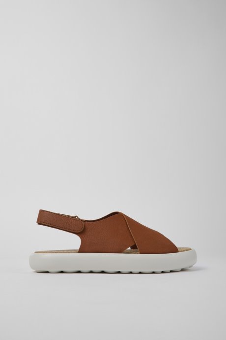 Pelotas Flota Brown And White Leather Sandals For Men Camper New Arrivals