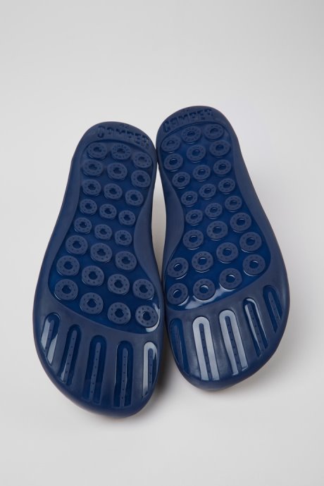 Design Peu Gray Leather Shoes For Men Camper