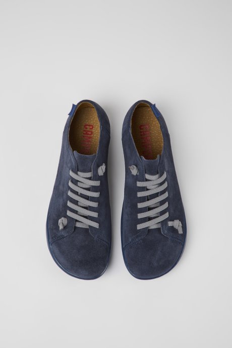 Camper Peu Blue Nubuck Shoes For Men New Arrivals