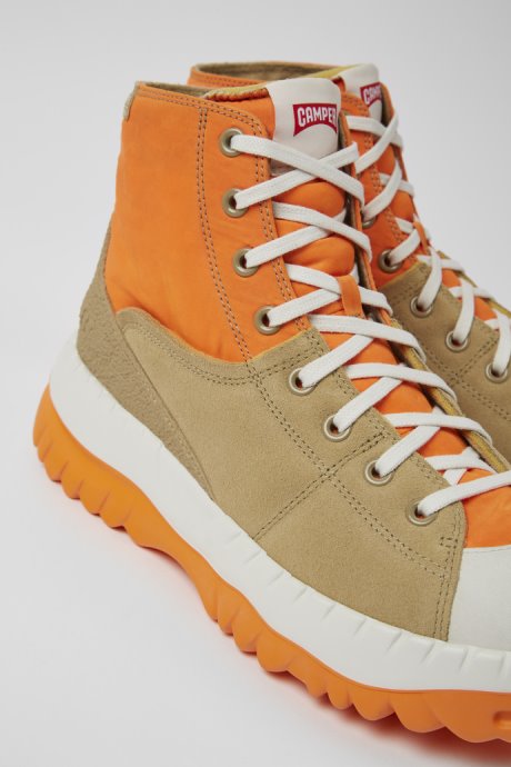 Camper Design Teix Orange And Beige Ankle Boots For Men