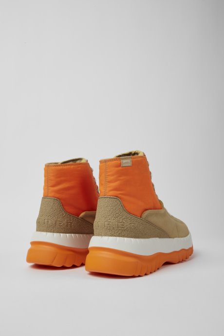 Camper Design Teix Orange And Beige Ankle Boots For Men