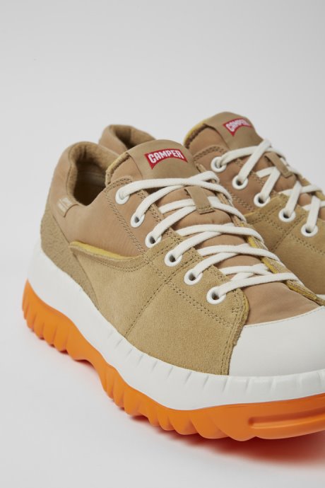Camper Teix Beige Recycled Textile And Nubuck Shoes For Men New Arrivals