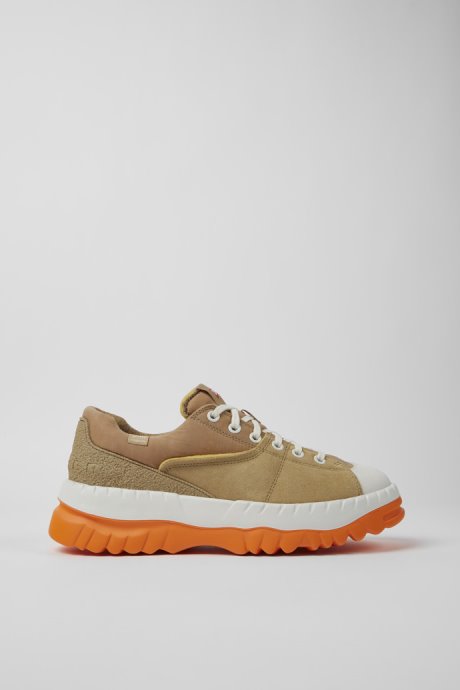 Camper Teix Beige Recycled Textile And Nubuck Shoes For Men New Arrivals